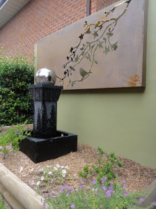 Water Feature & Iron Artwork        